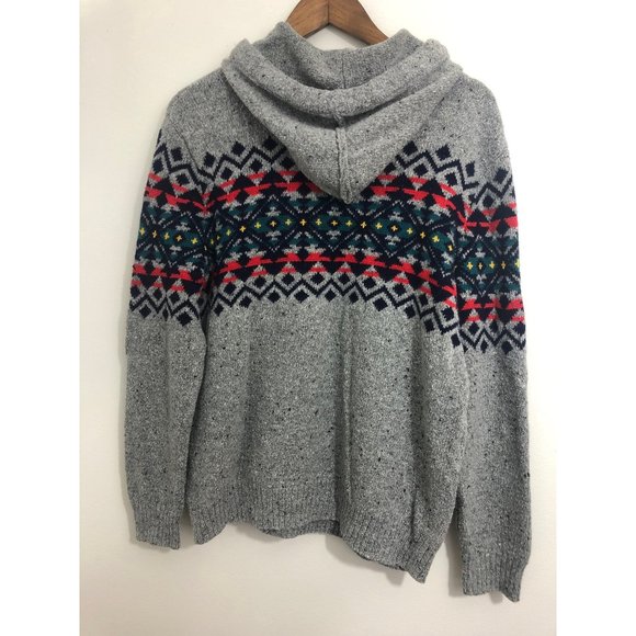 American Eagle Men's Hooded Gray Sweater size medium - Picture 2 of 6